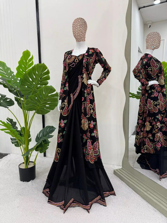 Lightweight Floral Print Georgette Saree – Casual and Stylish Sari & Blouse