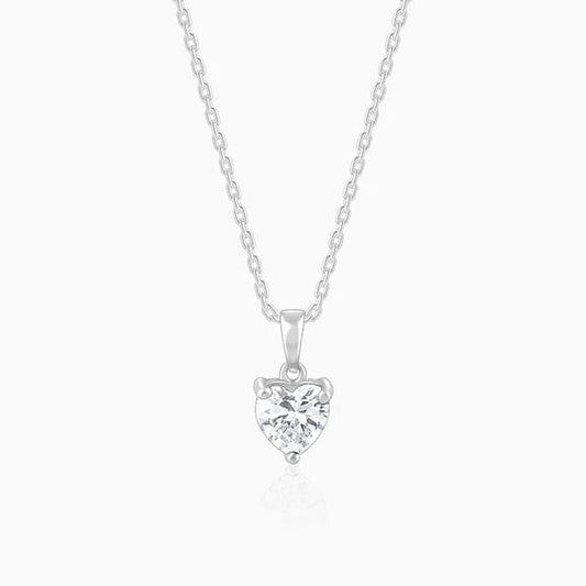 Anushka Sharma Silver Solitaire Heart Pendant with Link Chain
