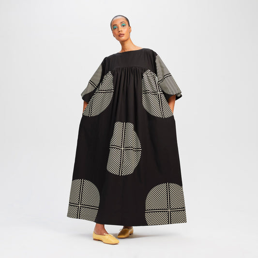 Black Rayon Cotton Kaftan For Women's