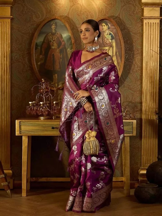 Traditional Banarasi Soft Silk Saree Blouse