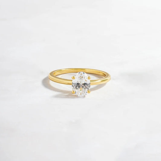 Cubic Zirconia Oval Cut Ring