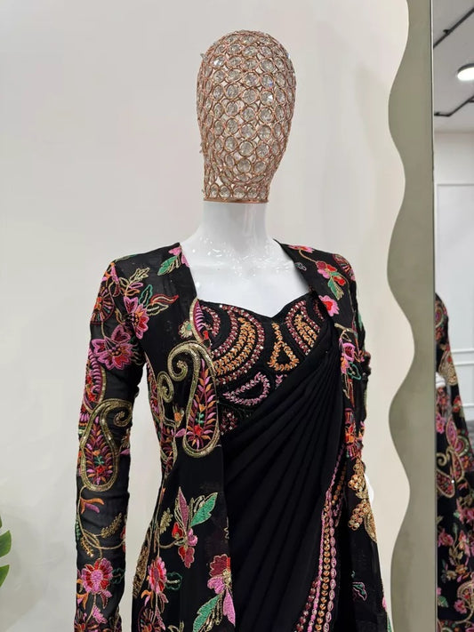 Lightweight Floral Print Georgette Saree – Casual and Stylish Sari & Blouse