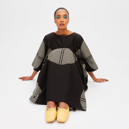 Black Rayon Cotton Kaftan For Women's