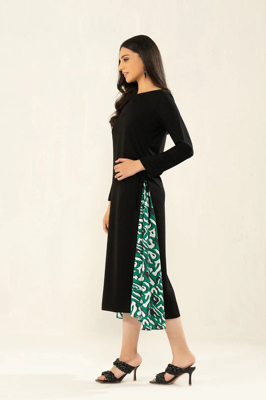 Black Viscose Rayon Long Kaftan For Women's