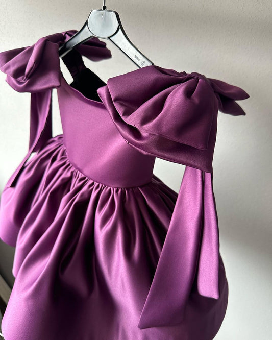 Baby Proud Wine Color frock with Hair Band