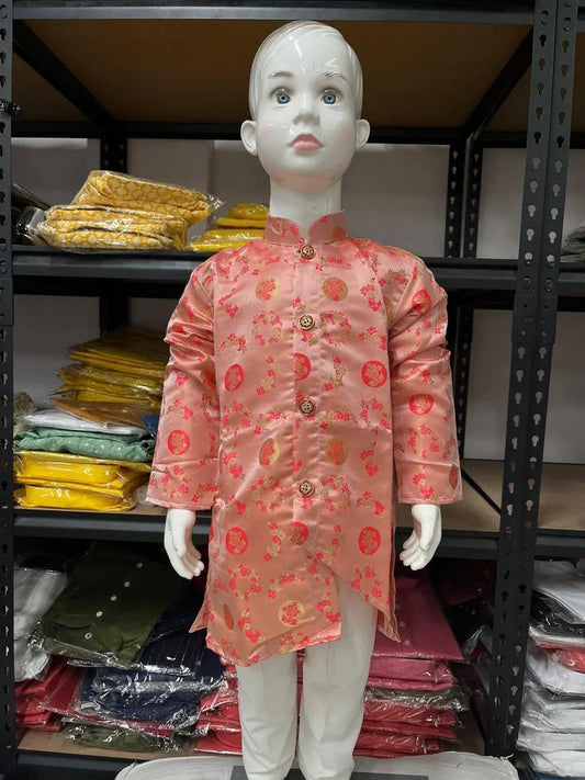 Traditional Kid's & Boy's Jacquard Kurta Pajama Set