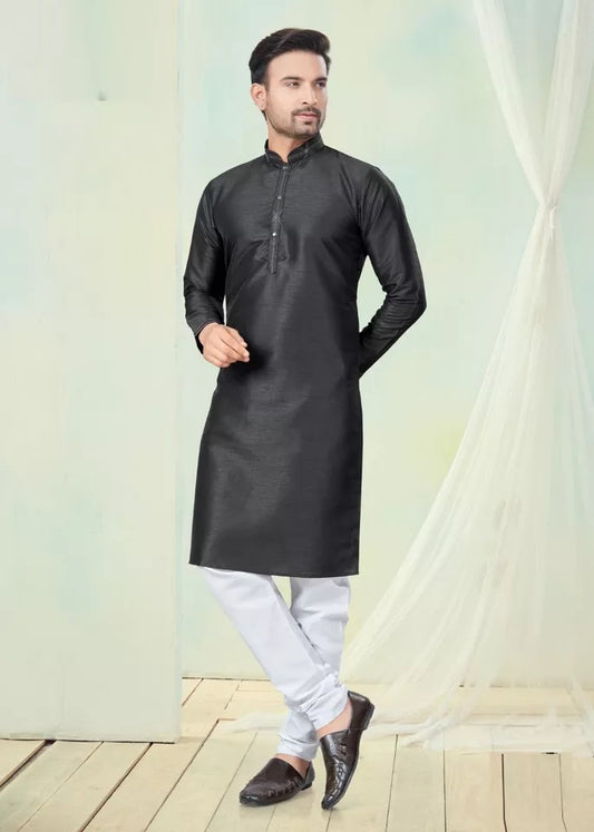 Men's Classic Pure Silk Kurta Pajama Set, Wedding Party Wear Kurta Set