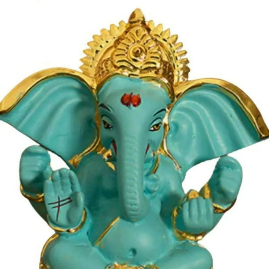Gold Plated Gaj Karna Ganesh Idol