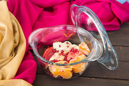 Borosilicate Glass Multipurpose Casseroles | 700 ml & 1L | Set of 2