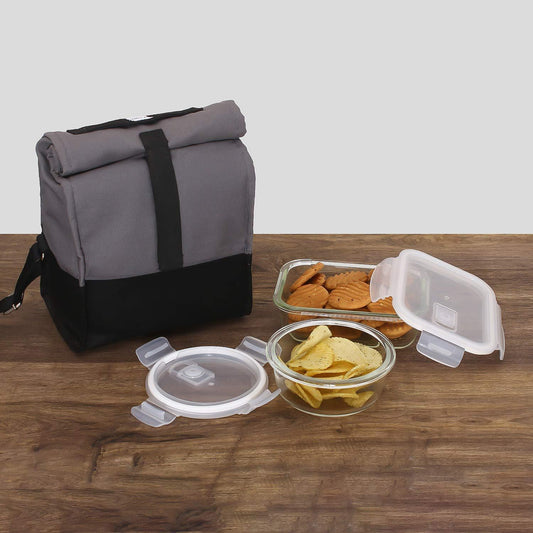 Glass Container Lunch Box | Set of 2 (Rectangle + Round)