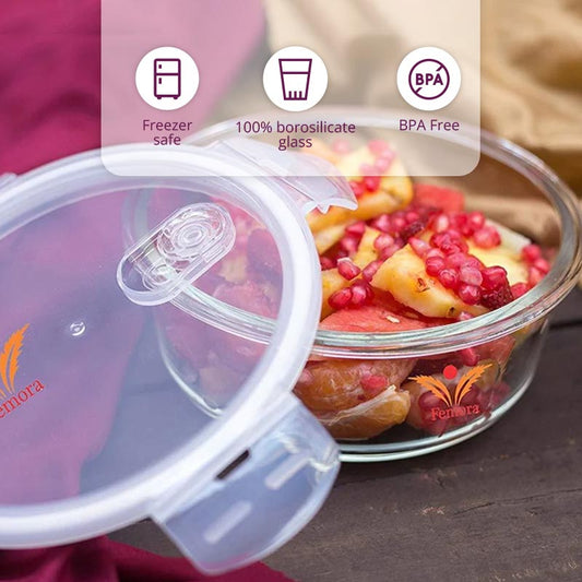 Borosilicate Food Storage Container with Air Vent Lid | Mixed Size Combo | Set of 3
