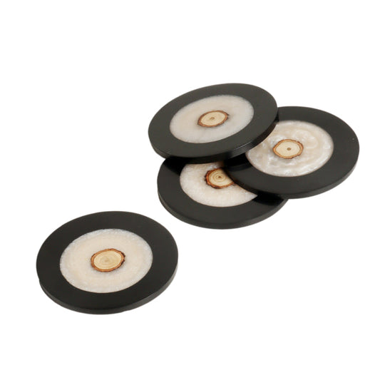 Black & White Resin Coaster | Set of 4