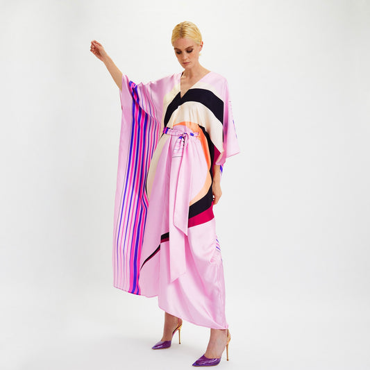 Party Wear Caftan, Soft Satin Silk Long Women's Kaftan