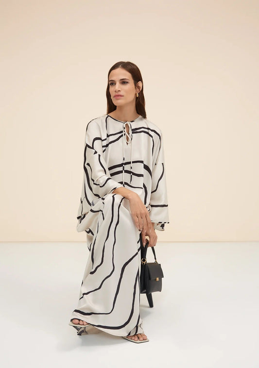 Organza Silk Digital Printed Caftan For Women's Long Kaftan