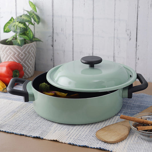 LocknLock Decore Green Casserole | Safe for all cooktops | 3 Litres