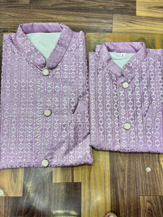 Heavy Banglori Silk With Embroidery Sequins Work Kurta Koti Pajama Set