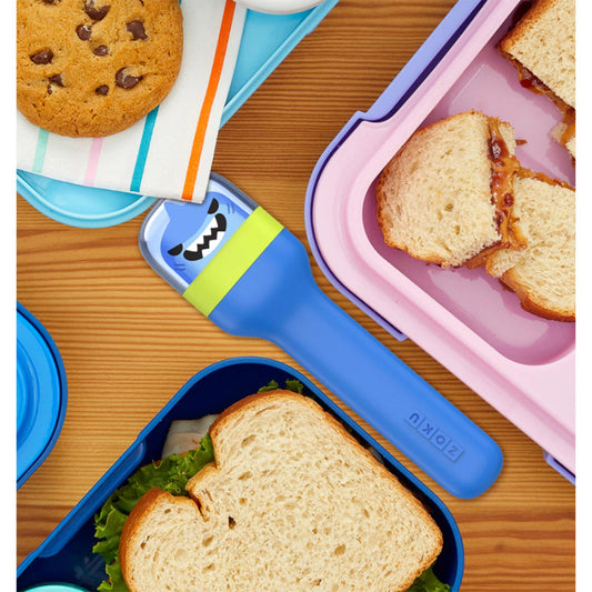 Shark Kids Pocket Stainless Steel Cutlery with Blue Travel Case