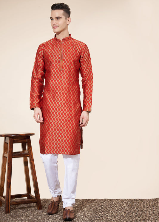 Heavy Jacquard Kurta Pajama Set For Men's