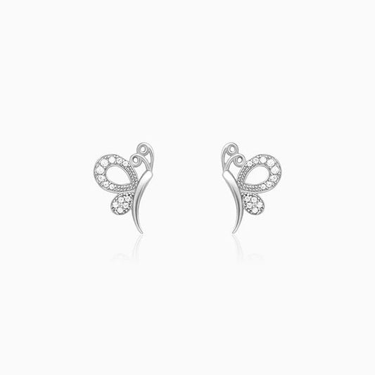 Silver Love Like A Butterfly Studs