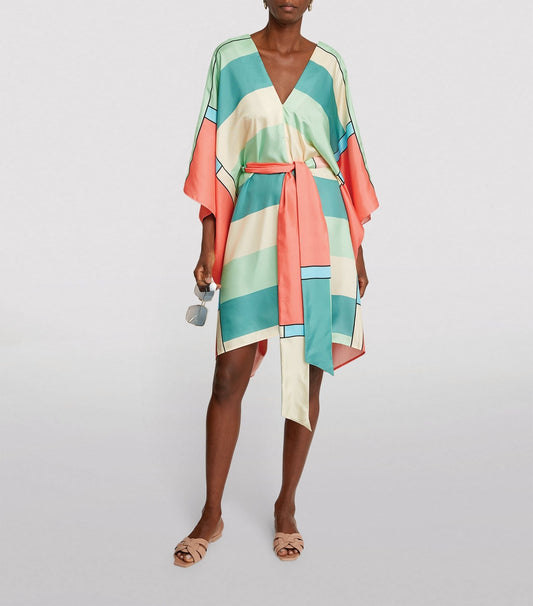 Designer Soft Satin Silk Short Kaftan For Women's