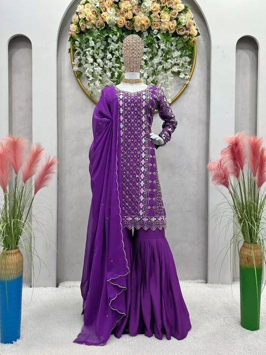 Chinon Silk & Sequence Work Salwar Kameez Dupatta
