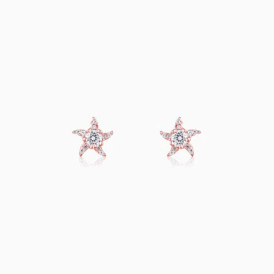 Rose Gold Starfish Earrings