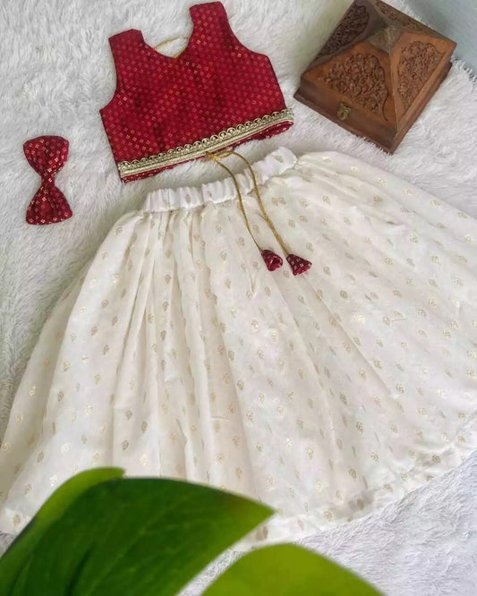 Kids Girl's Soft Cotton Lehenga Choli