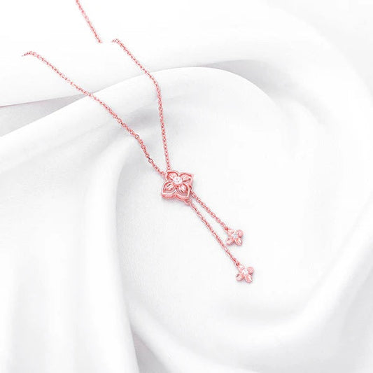 Rose Gold Artsy Floral Necklace