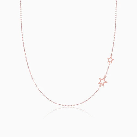 Rose Gold Star Crossed Lovers Necklace