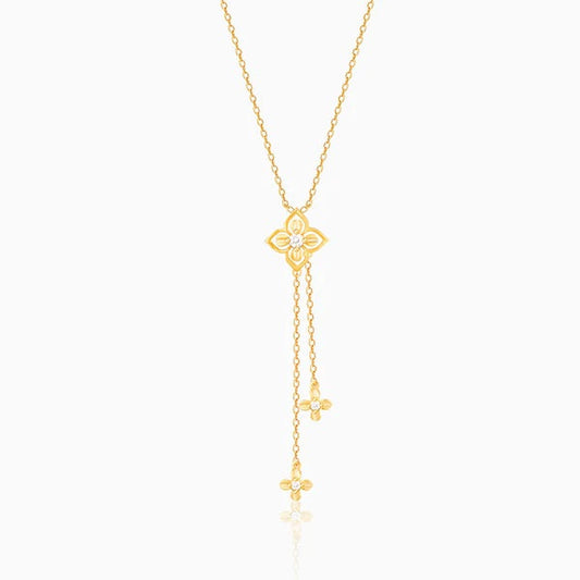 Golden Artsy Floral Necklace