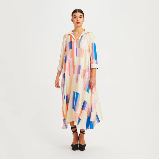 Digital Printed French Crepe Caftan For Women's Long Kaftan