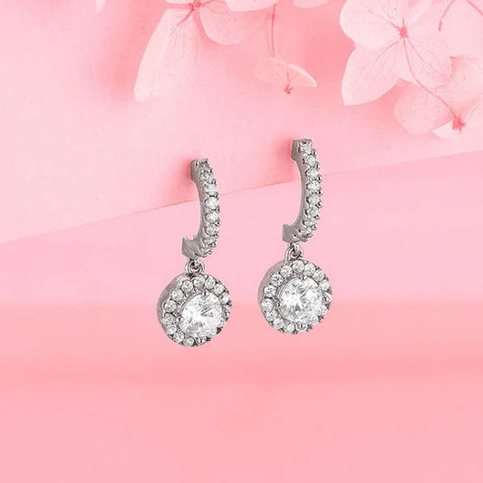 Silver Zircon Drizzle Drop Earrings