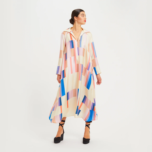 Digital Printed French Crepe Caftan For Women's Long Kaftan