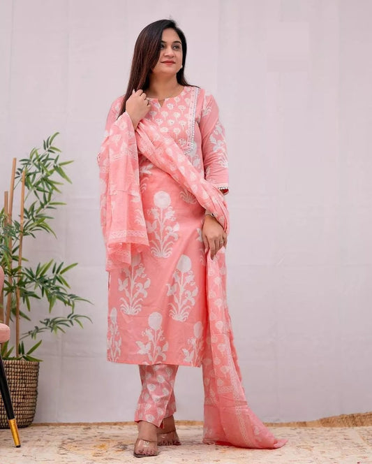 Cotton Fabric Fancy Bollywood Exclusive Kurti Pant & Dupatta