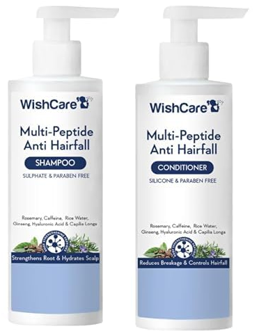 WishCare Multi Peptide Anti Hairfall Shampoo 250ml+ Conditioner 200ml