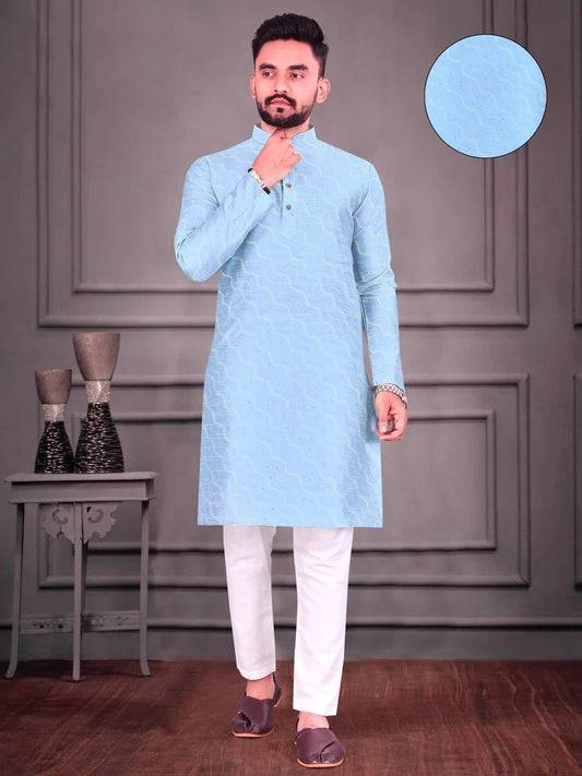 Men's Jacquard Kurta Pajama Set