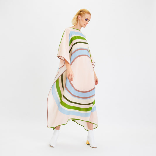 Printed Caftan For Women's Silk Crepe Kaftan