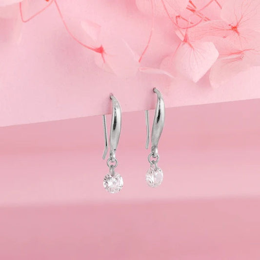 Silver Classic Shiny Drop Earrings