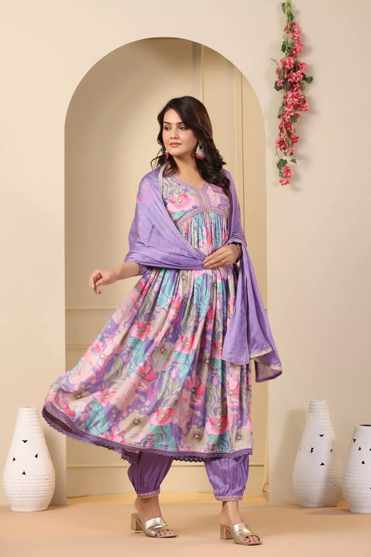 Full Stitched Muslin With Digital Print Top Pant & Dupatta