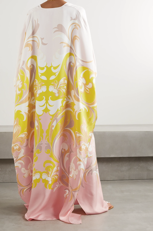 Soft Satin Silk Kaftan, Long Women's Caftan