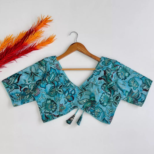 Wedding Full Stitched Tofu Silk Blouse & Choli