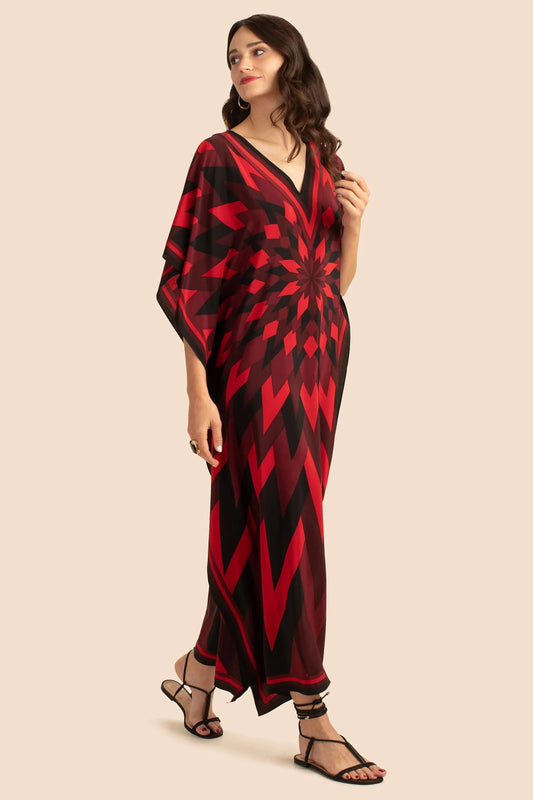 Maxi Silk Crepe Kaftan Dresses For Women's
