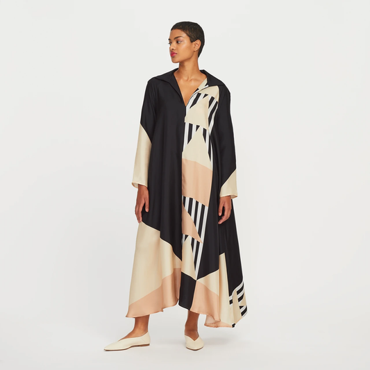French Crepe Digital Printed Women's Long Kaftan
