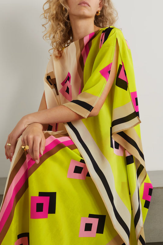 Printed Women's French Moss Long Kaftan