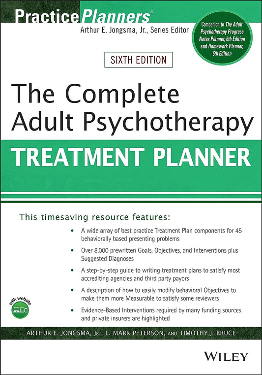 COMPLETE ADULT PSYCHOTHERAPY TREATMENT PLANNER (Paperback )
