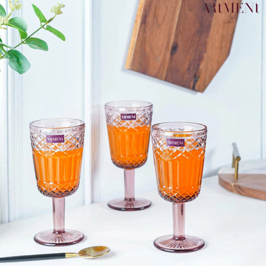 Abstract Clear Refined Red Wine Goblets | Set of 4, 8 | 310 ml