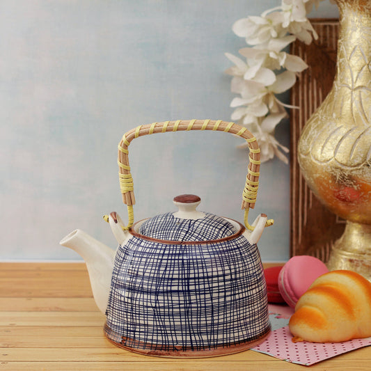 Azure Mesh Ceramic Tea Pot