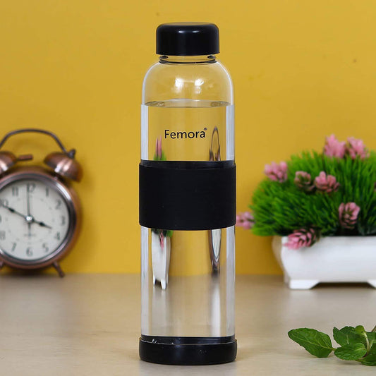 Borosilicate Glass Silicone Grip Fridge Bottle | Set of 4