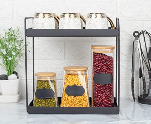 Borosilicate Glass Triangle Storage Jar with Bamboo Lid | 900 ml