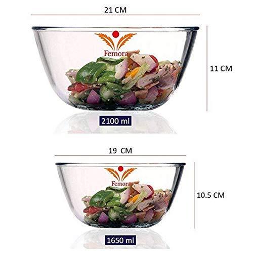 Glass All-Purpose Mixing Bowls | 1.6L & 2.1L | Set of 2